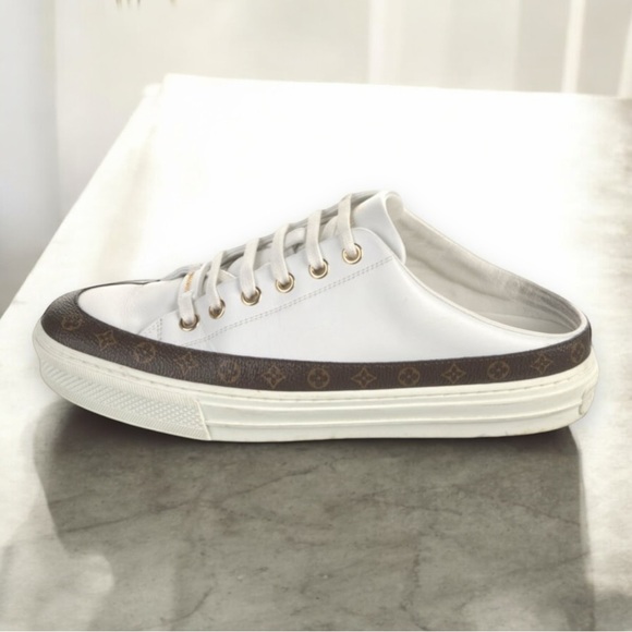 AUTHENTIC Louis Vuitton MONOGRAM Stellar Open Back Slide-On Sneaker w/Box SZ 37! - Picture 12 of 16
